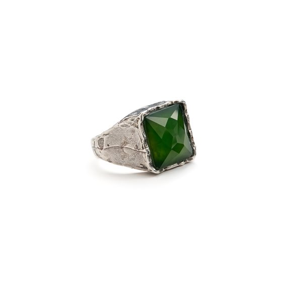 Anello Antracite Uomo Anelli in Argento Avventurina AN35 RE VERDE - AN35 RE VERDE